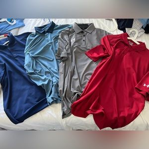 Under Armour Men's Golf Polo Bundle, Lot of 4, Size XL, Dri-Fit